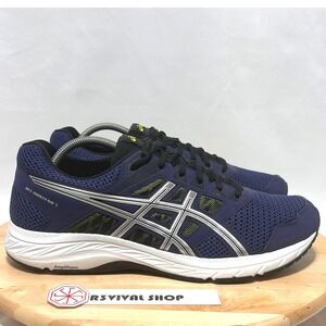 Asics Men's Gel Contend 5 Indigo Blue Silver Low Top Running Sneakers - 11/45 EU